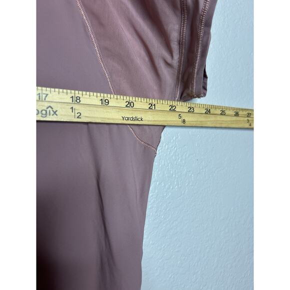 Lululemon Final Count Tee Shirt Quicksand Pink Mesh Stretch Drawstring Size 10 - Picture 6 of 8